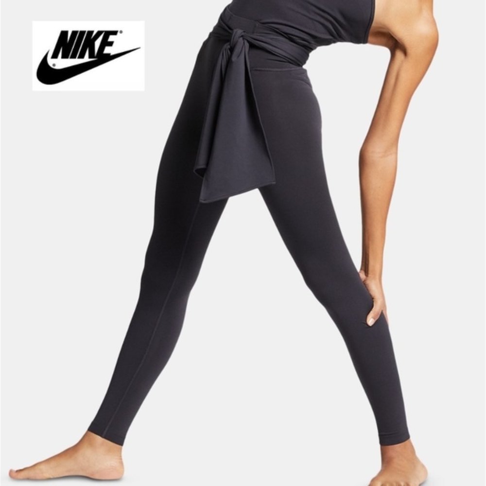 NWT $95 NIKE Women S Dri-Fit Studio Wrap Power High Rise Tights w Wrap Tie YOGA